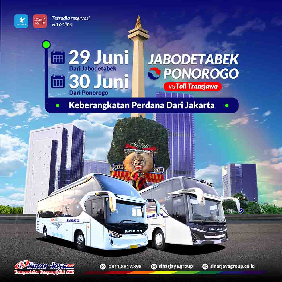 SEGERA BEROPERASI RUTE BARU 🚎❗ JABODETABEK - PONOROGO via Toll Transjawa